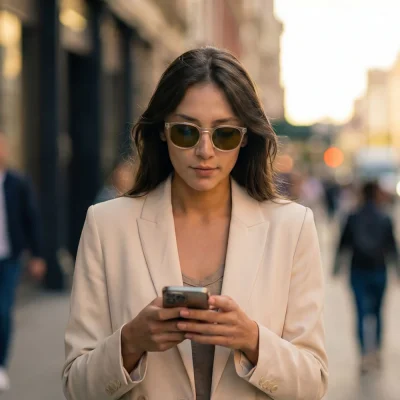 Jenna-walking-outside-business-suit-with-Avulux-Adapt-sq