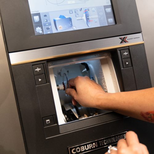 Interactive optical lab workspace used during educational optical field trips